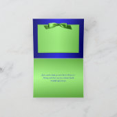 Royal Blue and Lime Green Thank You Note Card (Inside)