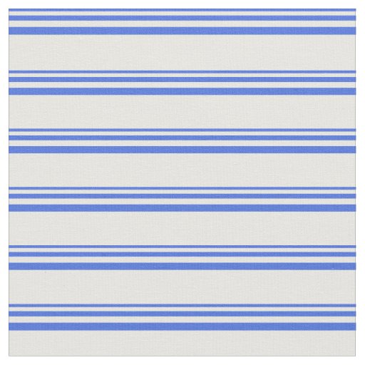 Royal Blue and Mint Cream Lined/Striped Pattern Fabric