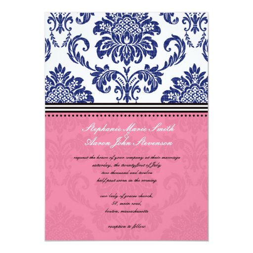 Pink And Blue Wedding Invitations 6