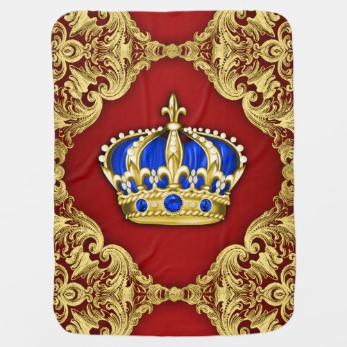 Royal Blue and Red Prince Stroller Blanket