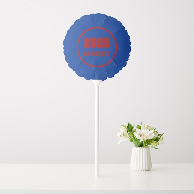 Royal Blue and Red School Colors Graduation Balloon (In SItu)