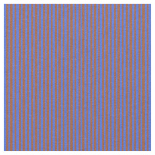 Royal Blue and Sienna Stripes/Lines Pattern Fabric