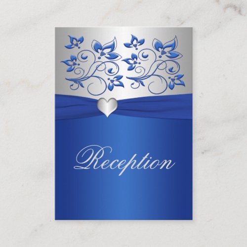 Royal Blue and Silver Enclosure Card Business Card Template