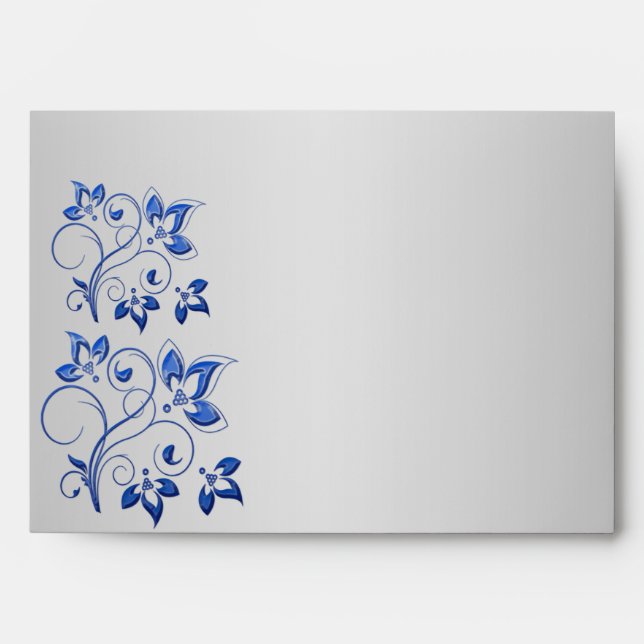 Royal Blue and Silver Envelope for 5x7 Sizes (Front)