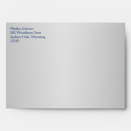Royal Blue and Silver Envelope for 5x7 Sizes