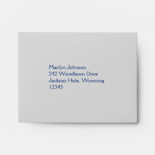 Royal Blue and Silver Envelope for RSVP Card