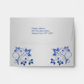 Royal Blue and Silver Envelope for RSVP Card (Back (Top Flap))
