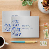 Royal Blue and Silver Envelope for RSVP Card (Desk)