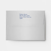 Royal Blue and Silver Envelope for RSVP Card (Back (Top Flap))