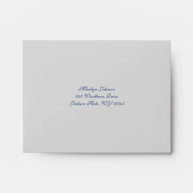 Royal Blue and Silver Envelope for RSVP Card | Zazzle