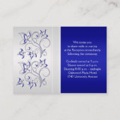Royal Blue and Silver Floral Enclosure Card (Back)