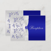 Royal Blue and Silver Floral Enclosure Card (Front/Back)