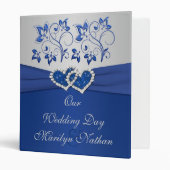 Royal Blue and Silver Floral Joined Hearts Binder (Front/Inside)