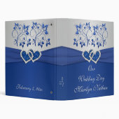 Royal Blue and Silver Floral Joined Hearts Binder (Background)