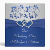 Royal Blue and Silver Floral Joined Hearts Binder (Front)