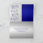 Royal Blue and Silver Floral Thank You Card (Inside)