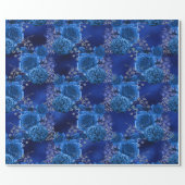 Royal Blue and Silver Floral Wrapping Paper (Flat)