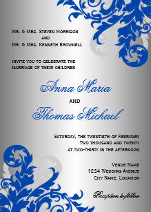 royal blue wedding invitations zazzle