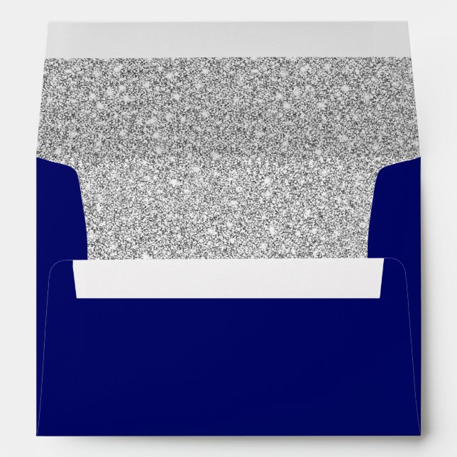 Royal Blue and Silver Glitter Envelope (Back (Bottom))