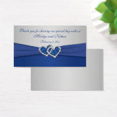 Royal Blue and Silver Joined Hearts Favor Tag (Desk)