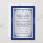 Royal Blue and Silver Joined Hearts Invitation 2