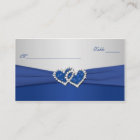 Royal Blue and Silver Joined Hearts Placecards