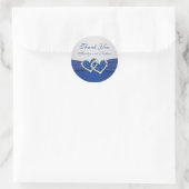 Royal Blue and Silver Joined Hearts Sticker (Bag)