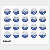 Royal Blue and Silver Joined Hearts Sticker (Sheet)