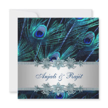 Royal Blue and Silver Royal Blue Peacock Wedding