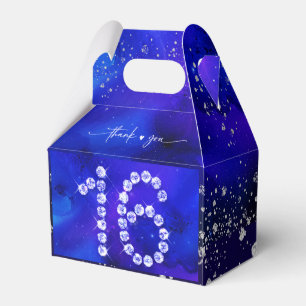 Royal Blue and Silver Sweet 16 decorations Favor Boxes