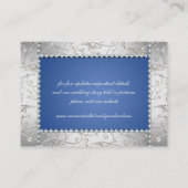 Royal Blue and Silver Swirl Table Place Cards (Back)
