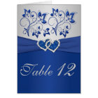 Royal Blue and Silver Table Number Card