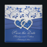 Royal Blue and Silver Wedding Favor Magnet<br><div class="desc">This save the date magnet matches the invitation and other items shown below. The text is customizable so you can change it to say "Thank You" and give it out as a wedding favor if you want to. If you require any other matching items in this design, please email me...</div>