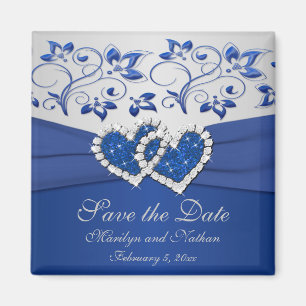 Royal Blue and Silver Wedding Favor Magnet