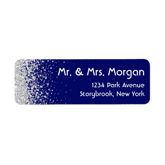 Royal Blue and Sliver Glitter Label (Front)