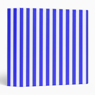 Royal blue and white candy stripes 3 ring binder