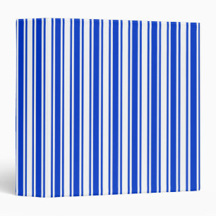 Royal blue and white candy stripes 3 ring binder
