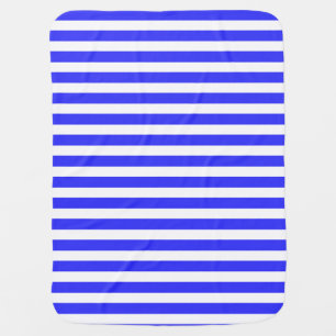 Royal blue and white candy stripes baby blanket
