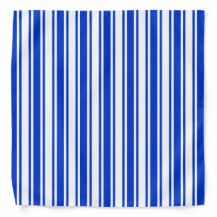 Royal blue and white candy stripes bandana