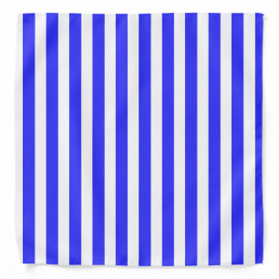 Royal blue and white candy stripes bandana