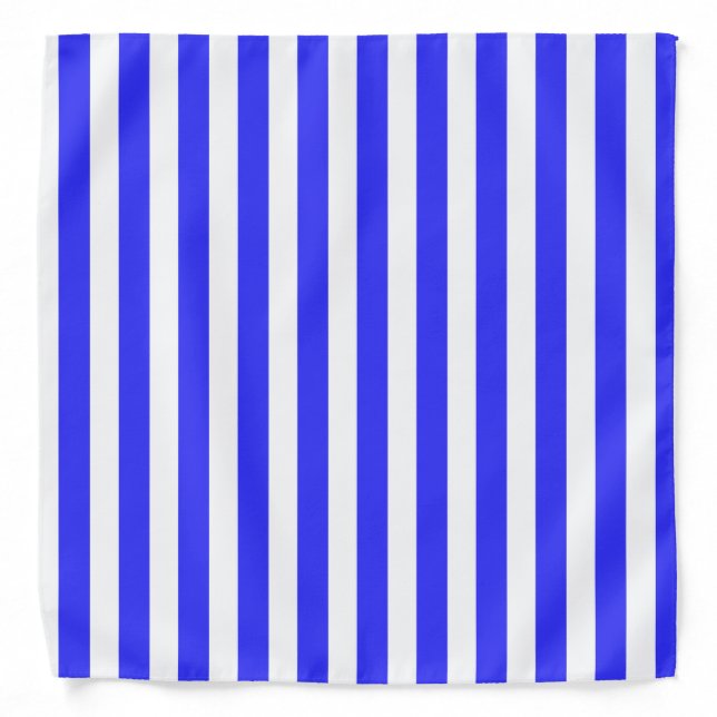 Royal blue and white candy stripes bandana (Front)