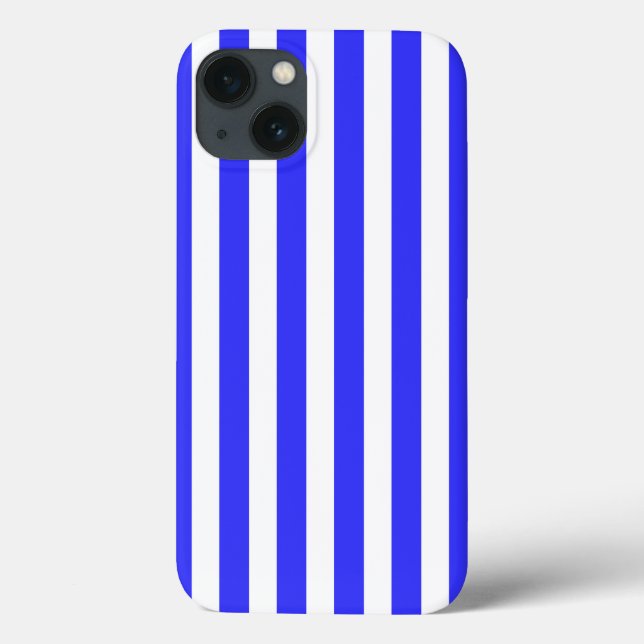 Royal blue and white candy stripes Case-Mate iPhon Case-Mate iPhone Case (Back)