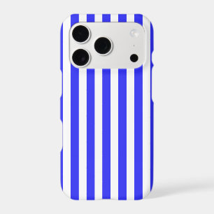 Royal blue and white candy stripes iPhone 17 pro case