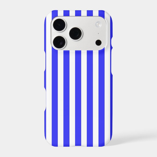 Royal blue and white candy stripes Case-Mate iPhone case (Back)