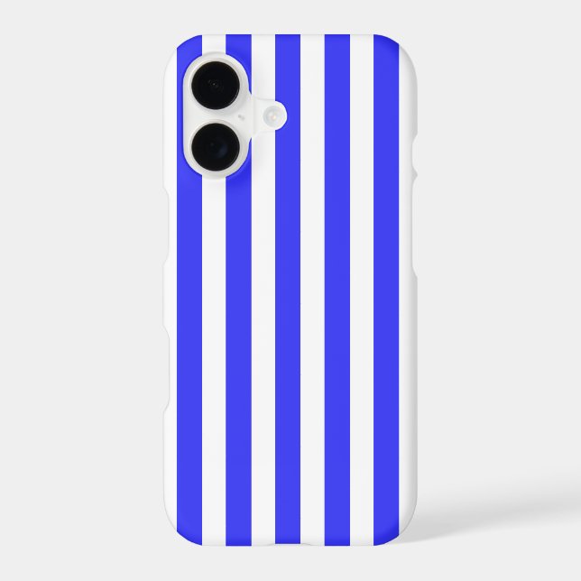 Royal blue and white candy stripes Case-Mate iPhone case (Back)