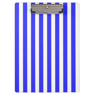 Royal blue and white candy stripes clipboard