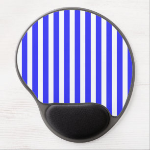 Royal blue and white candy stripes gel mouse pad