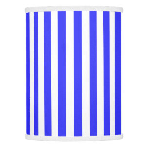 Royal blue and white candy stripes lamp shade