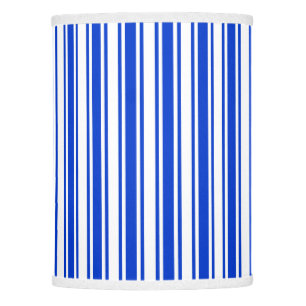 Royal blue and white candy stripes lamp shade