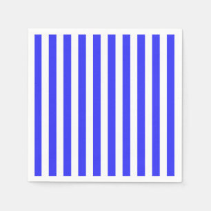 Royal blue and white candy stripes napkins